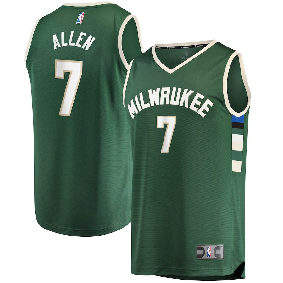 Men Milwaukee Bucks #7 Grayson Allen Fanatics Branded Hunter Green Fast Break Replica NBA Jersey->milwaukee bucks->NBA Jersey